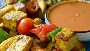 Tofu and Veggie Skewers with Thai Peanut Sauce