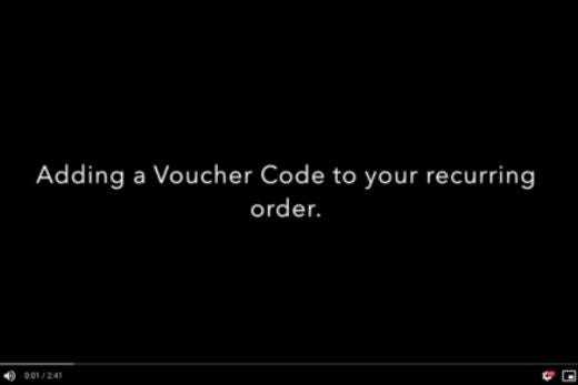 Adding a voucher code to your recurring order.