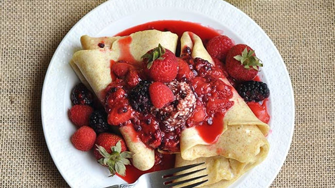 Vegan Crepes With Berry Compote