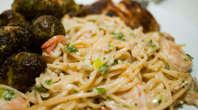 Caramelised Brussel Sprouts with Pasta