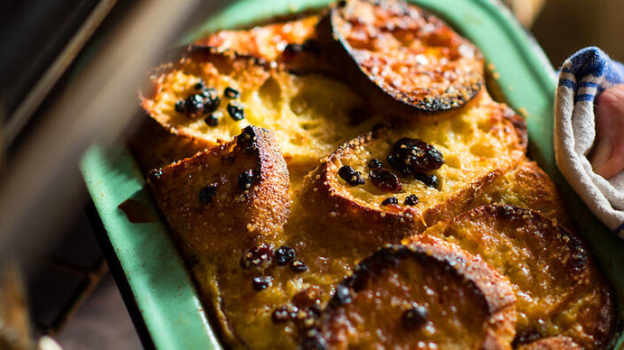 Bread and Butter Pudding with Chocolate, Marmalade and Whisky-Soaked Sultanas