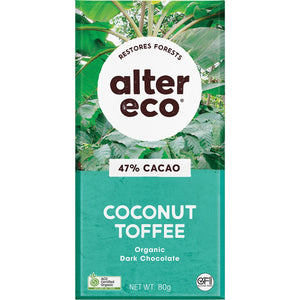 Alter Eco Chocolate Dark Toffee & Coconut 80g