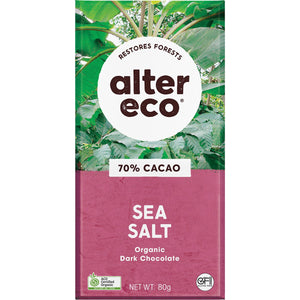 Alter Eco Chocolate Dark Sea Salt 80g