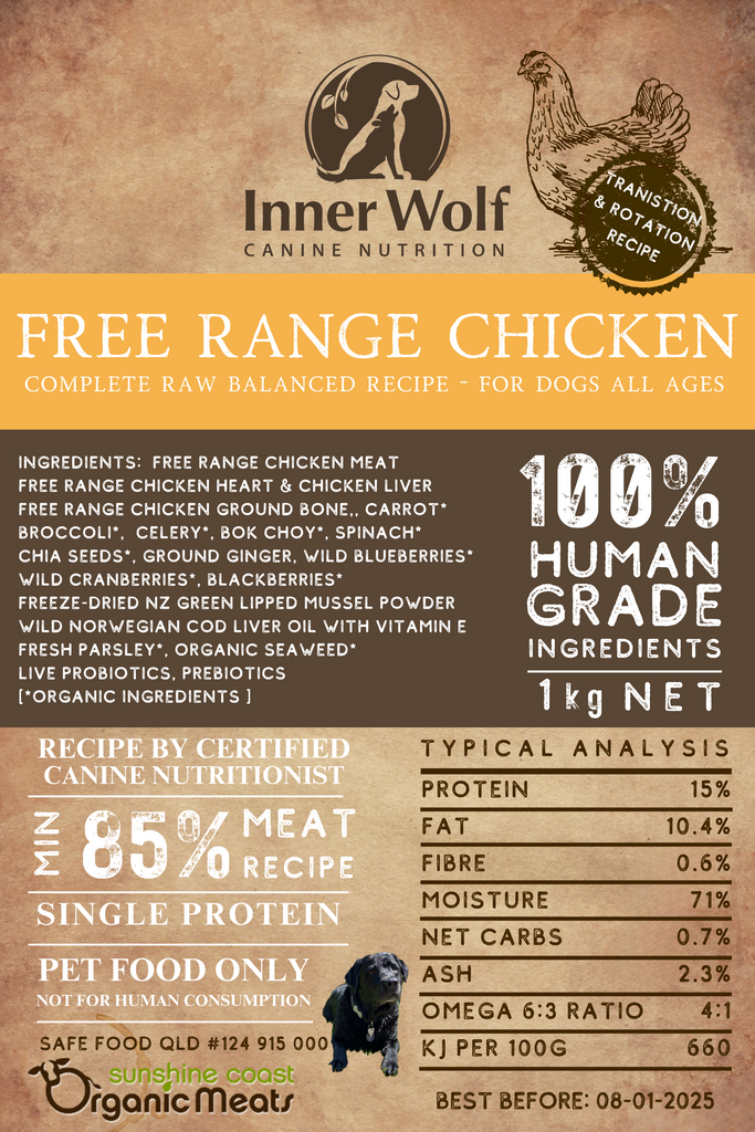 INNER WOLF Inner Wolf Free Range Chicken 500g