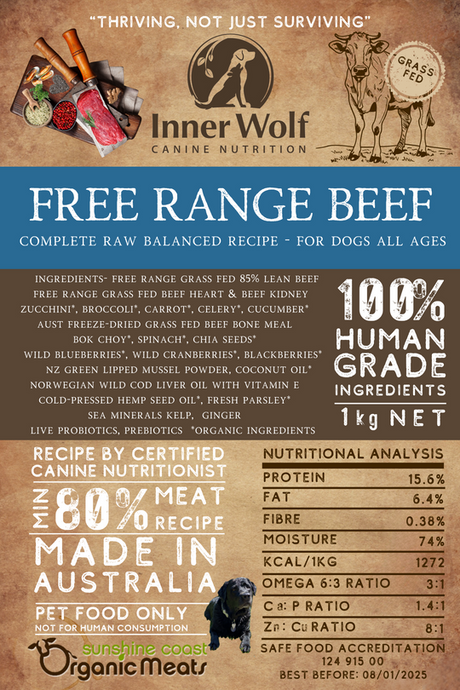 INNER WOLF Inner Wolf Free Range Beef 1kg