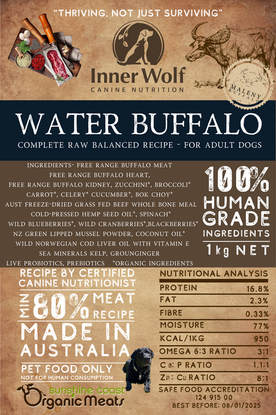 INNER WOLF Inner Wolf Free Range Water Buffalo 1kg