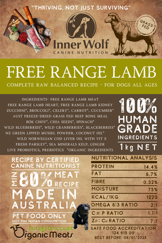 INNER WOLF Inner Wolf Free Range Lamb 1kg