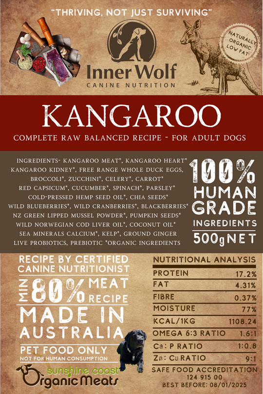 INNER WOLF Inner Wolf Kangaroo 1kg PRE ORDER ONLY