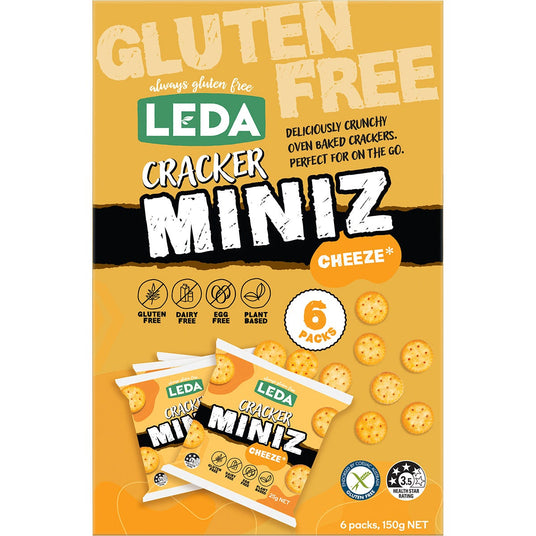 Cracker Miniz Cheeze Multi 6 Pack 25g snack size Leda