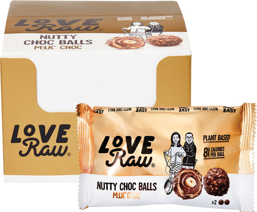 LOVERAW Nutty Choc Balls M:lk Choc 28g