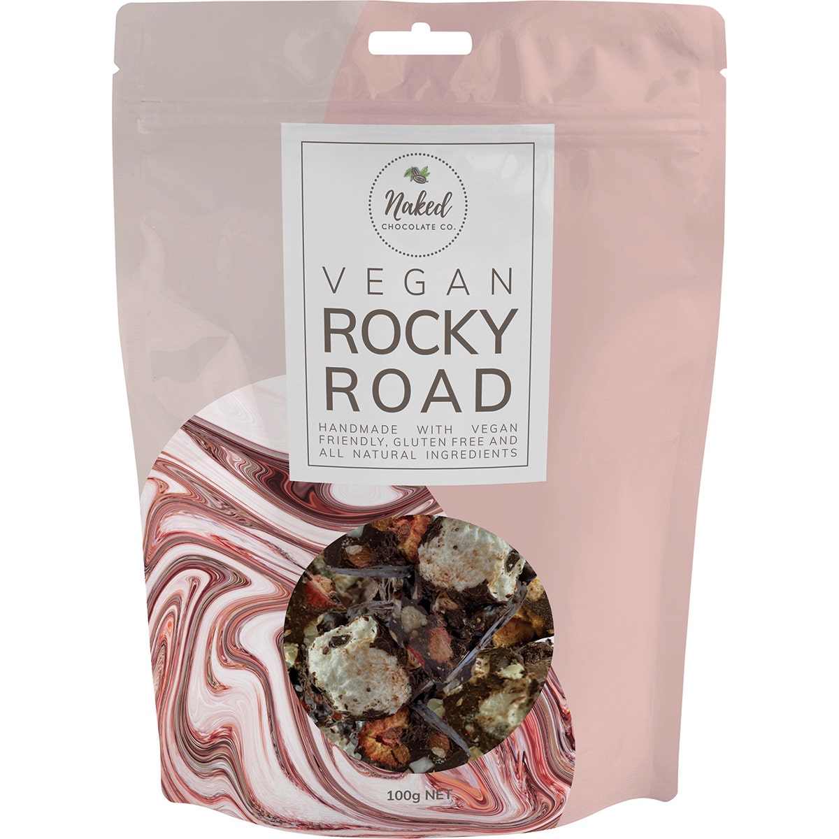 Naked Chocolate Co Vegan Rocky Road Dark Chocolate 100g