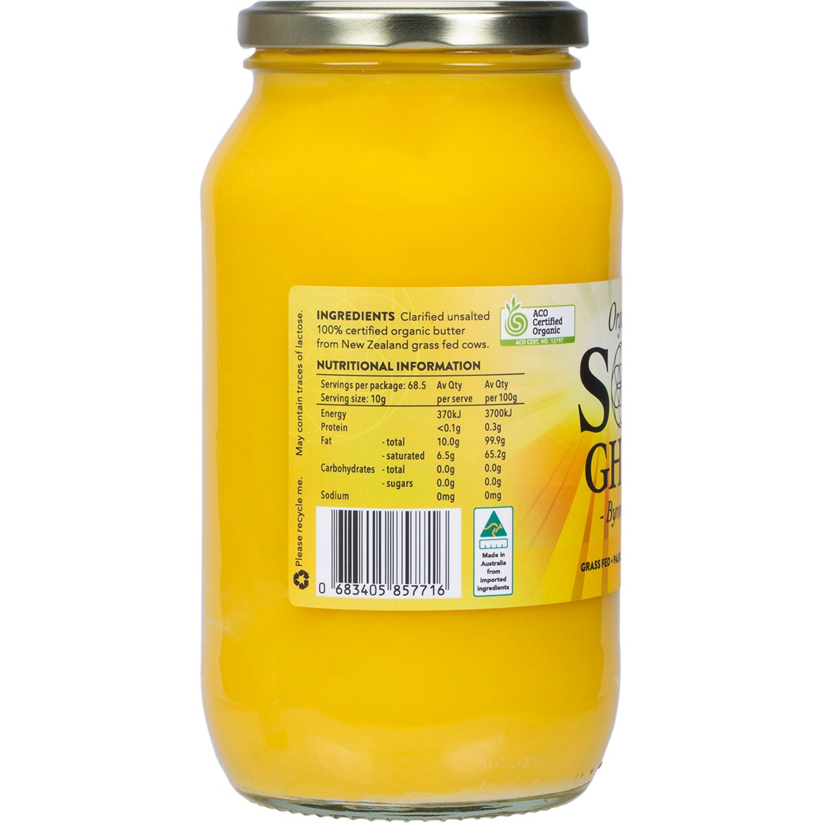 Sol Organics Organic Ghee 685g