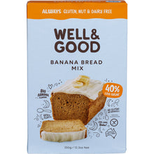 WELL & GOOD Banana Bread Mix 40% Less Sugar 350g GF Vegan