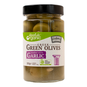 Olives Greek Green stuffed with Garlic 300g | FreshBox
